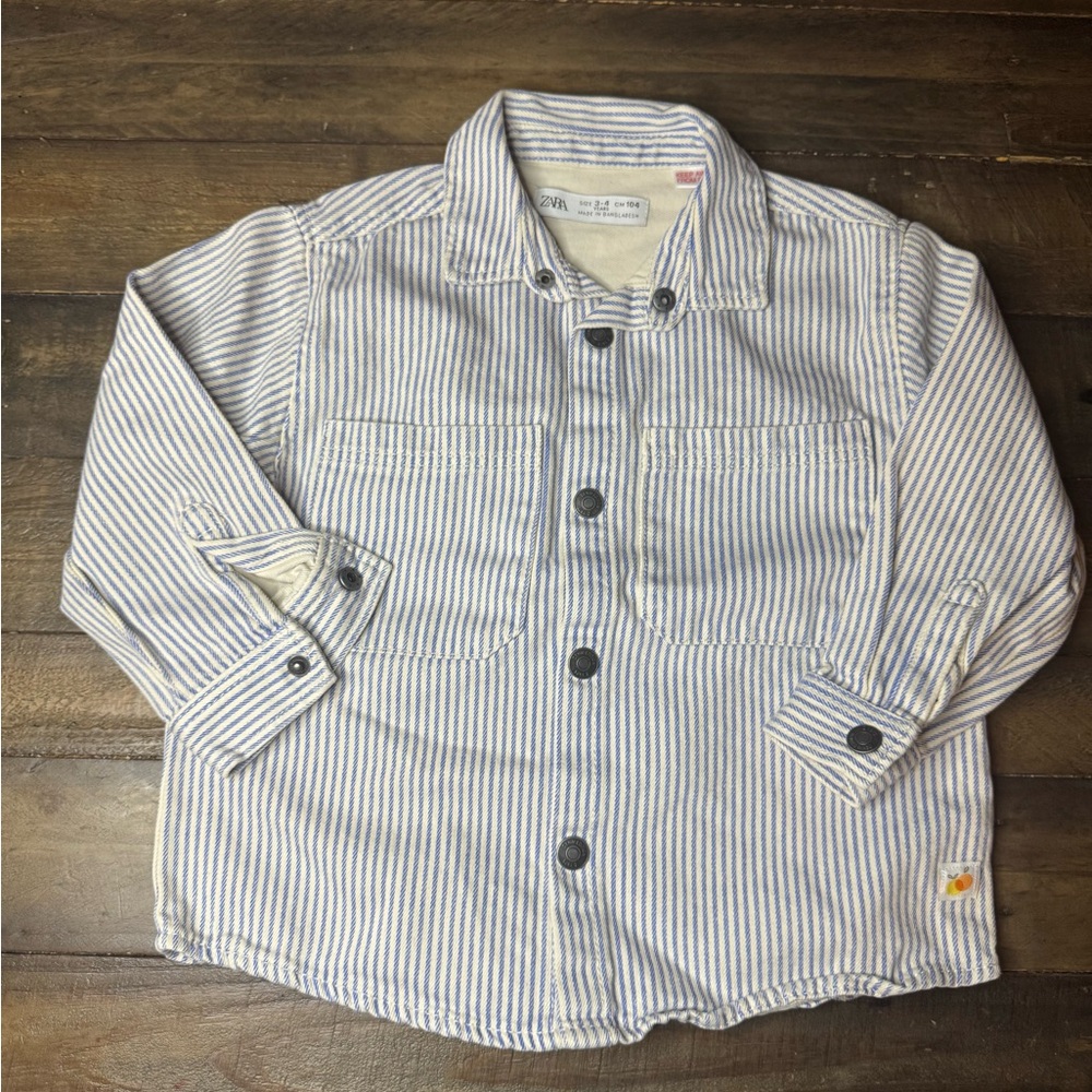 Zara Toddler Striped Shacket with Buttons 3-4T
